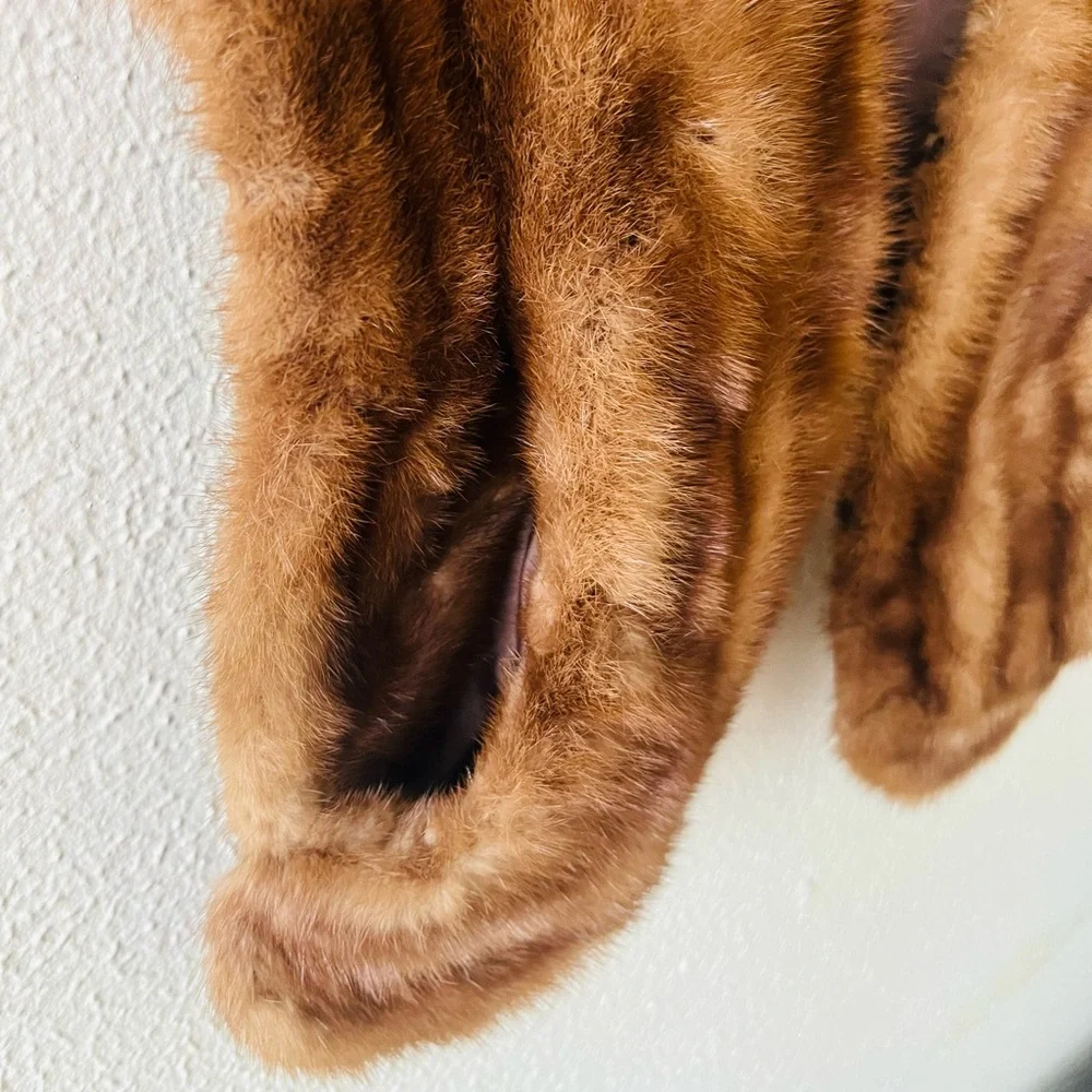 Vintage Chas. Desjardins Montreal Brown Mink Fur Shawl Capelet OS—1980s - Picture 4 of 16